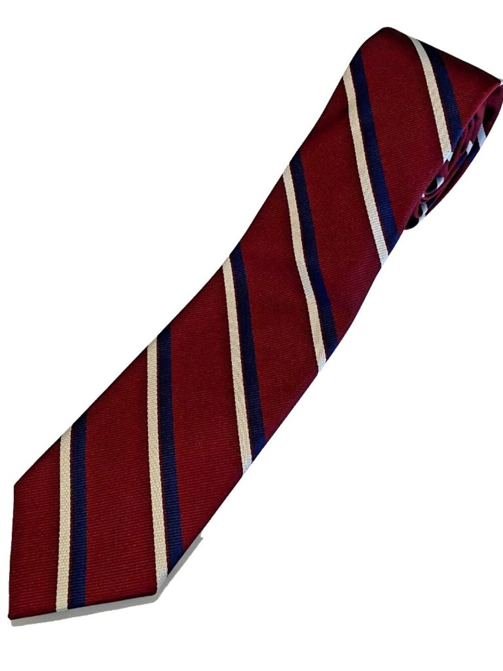 NWT J.Crew Burgundy Silk Repp Stripe Tie